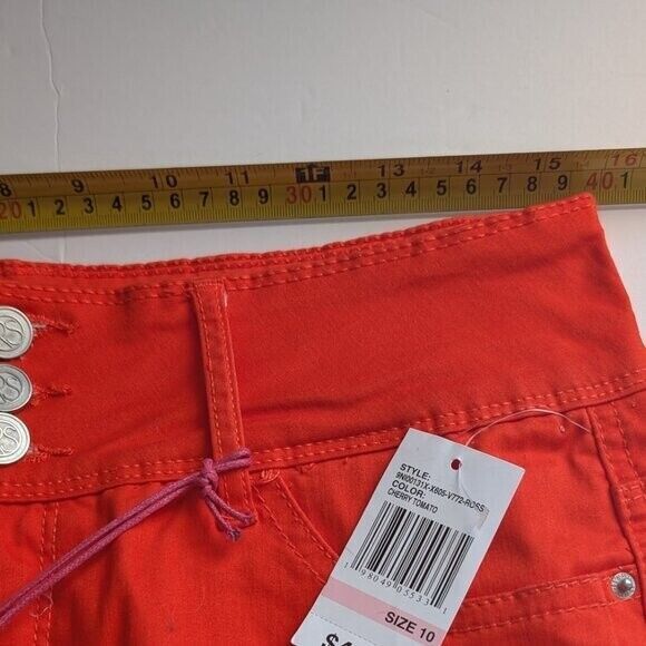 New Woman's Capri Pants by Roselyn Sanchez Size 10 Color Cherry Tomato - Picture 7 of 8